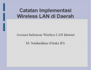 Catatan Implementasi Wireless LAN di Daerah