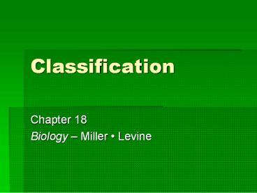 PPT – Classification PowerPoint presentation | free to view - id ...