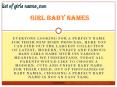 latest girl names PowerPoint PPT Presentation