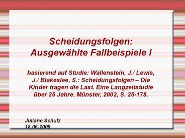 Scheidungsfolgen: Ausgew