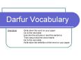 Darfur Vocabulary PowerPoint PPT Presentation