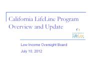 California LifeLine Program Overview and Update