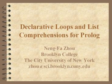 Declarative Loops and List Comprehensions for Prolog