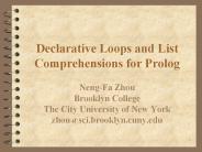 Declarative Loops and List Comprehensions for Prolog