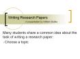 Writing Research Papers - A presentation by William Badke PowerPoint PPT Presentation