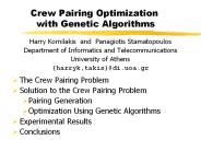 Crew Pairing Optimization with Genetic Algorithms