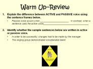 Warm Up--Review