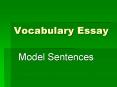 Vocabulary Essay PowerPoint PPT Presentation