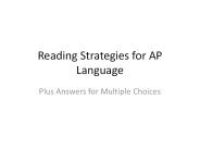 Reading Strategies for AP Language