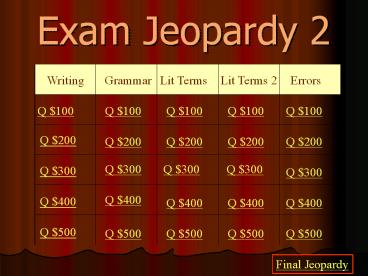 Exam Jeopardy 2