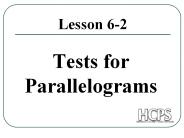 Tests for Parallelograms