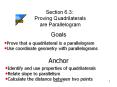 Section 6.3: Proving Quadrilaterals are Parallelogram PowerPoint PPT Presentation