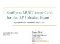 Stuff you MUST know Cold for the AP Calculus Exam PowerPoint PPT Presentation