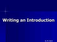Writing an Introduction