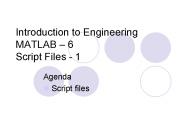 Introduction to Engineering MATLAB 