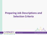 Preparing Job Descriptions and Selection Criteria