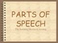 PARTS OF SPEECH PowerPoint PPT Presentation