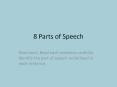 8 Parts of Speech PowerPoint PPT Presentation