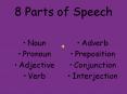 8 Parts of Speech PowerPoint PPT Presentation