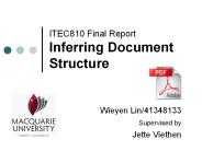 ITEC810 Final Report Inferring Document Structure