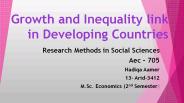 Growth and Inequality link in Developing countries.