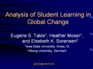 Analysis of Student Learning in Global Change