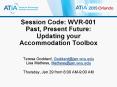 Session Code: WVR-001 Past, Present Future: Updating your Accommodation Toolbox PowerPoint PPT Presentation