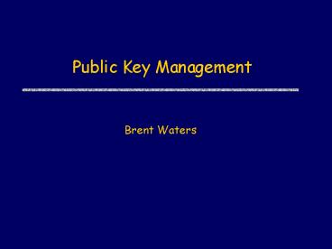 Public Key Management