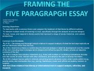 FRAMING THE FIVE PARAGRAPGH ESSAY