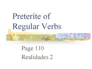 Preterite of Regular Verbs