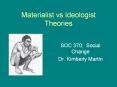 Materialist vs Ideologist Theories PowerPoint PPT Presentation