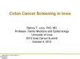 Colon Cancer Screening in Iowa PowerPoint PPT Presentation
