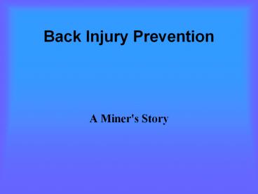Back Injury Prevention