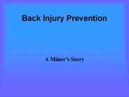 Back Injury Prevention