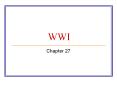 WWI PowerPoint PPT Presentation