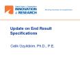 Update on End Result Specifications PowerPoint PPT Presentation