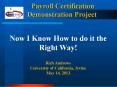 Payroll Certification Demonstration Project PowerPoint PPT Presentation