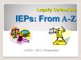 Legally Defensible  IEPs: From A-Z PowerPoint PPT Presentation