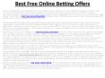 Best Free Online Betting Offers PowerPoint PPT Presentation