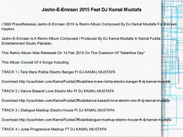 Jashn-E-Emraan 2015 Feat DJ Kamal Mustafa