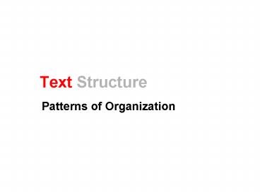 Text Structure