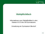 Wahlpflichtfach
