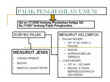 PAJAK PENGHASILAN UMUM