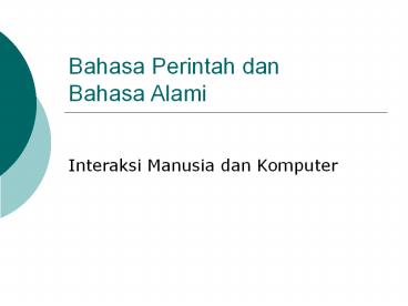 Bahasa Perintah dan Bahasa Alami