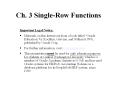 Ch. 3 Single-Row Functions PowerPoint PPT Presentation