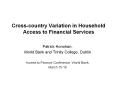 Cross-country Variation in Household Access to Financial Services PowerPoint PPT Presentation