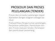 PROSEDUR DAN PROSES PELELANGAN (TENDER)