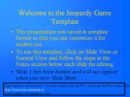 Welcome to the Jeopardy Game Template