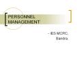 PERSONNEL MANAGEMENT PowerPoint PPT Presentation
