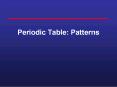 Periodic Table: Patterns PowerPoint PPT Presentation